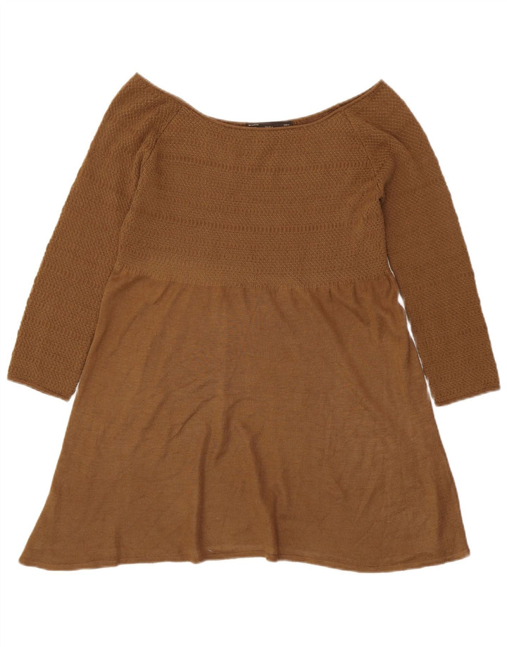 Top Zara da donna con spalle scoperte UK 12 Marrone medio