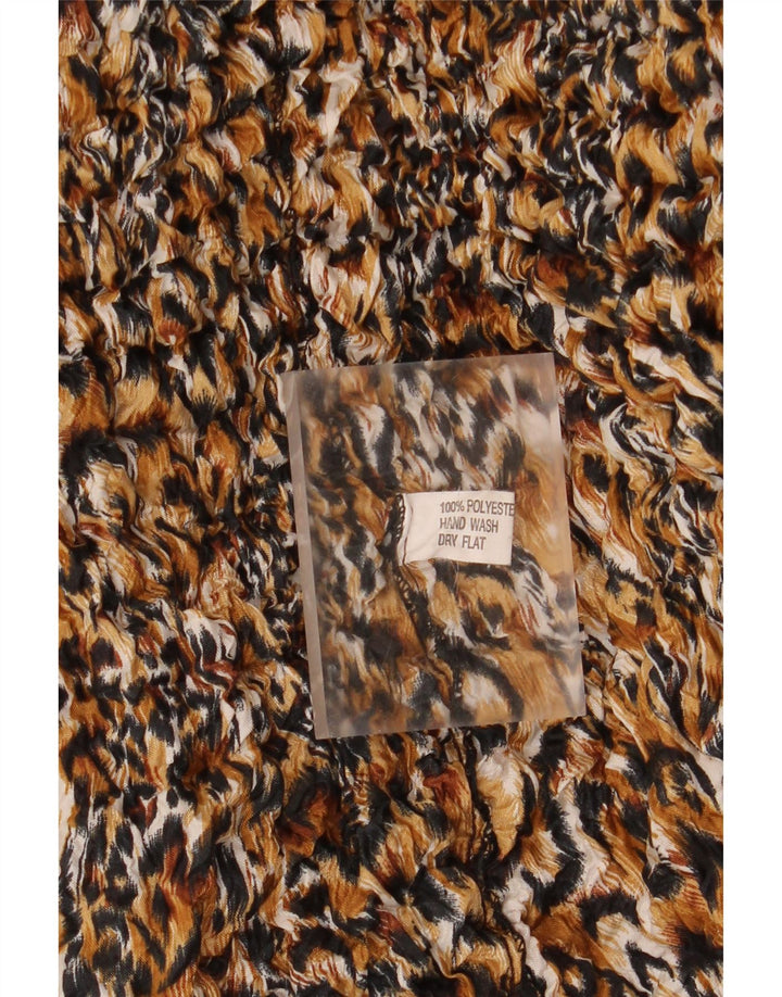 Vintage Womens Blouse Top UK 14 Medium Multicoloured Animal Print Polyester