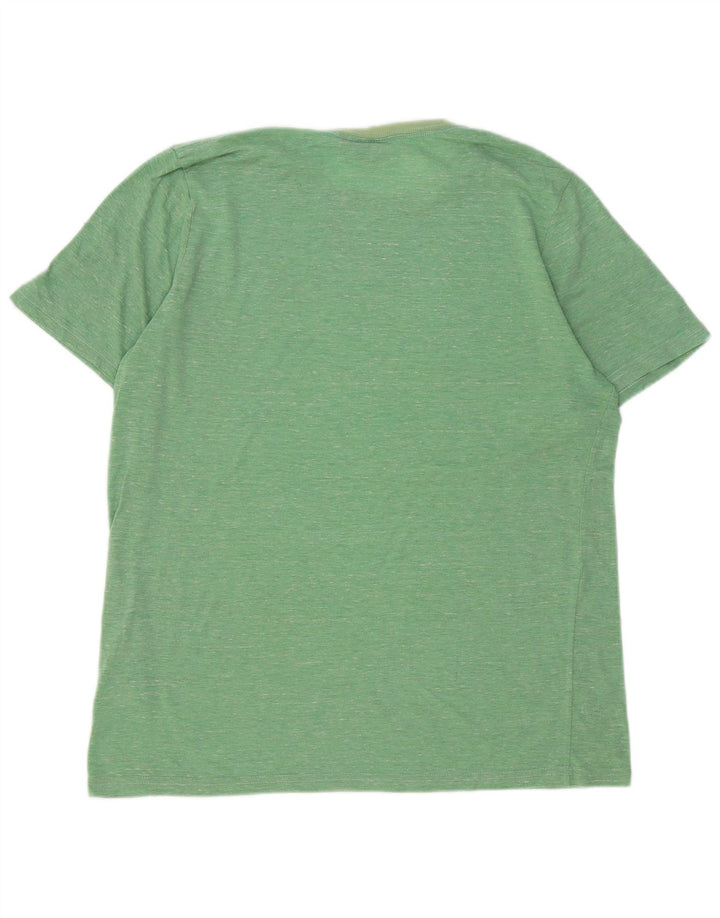 ANIMAL Mens Graphic T-Shirt Top Large Green Flecked Polyester