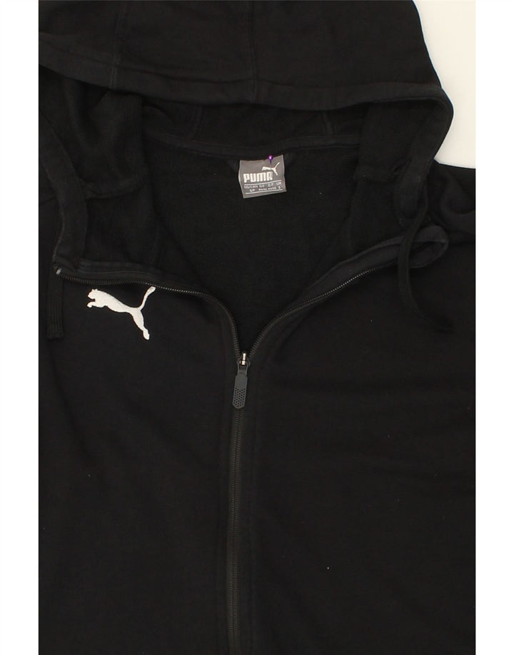 PUMA Mens Zip Hoodie Sweater Small Black Cotton Vintage Puma and Second-Hand Puma from Messina Hembry 