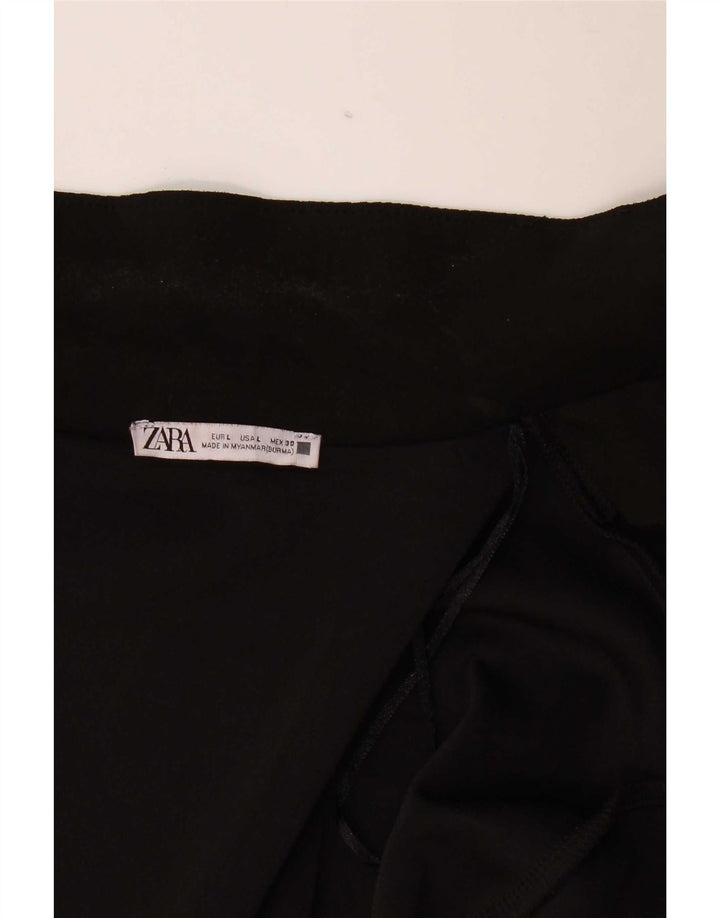 Zara Womens Open Overcoat UK 16 Large Black