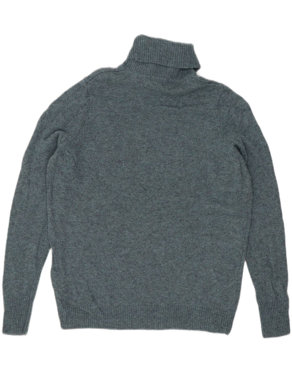 Maglione maglione a collo alto da donna Marks & Spencer UK 14 Lana blu medio
