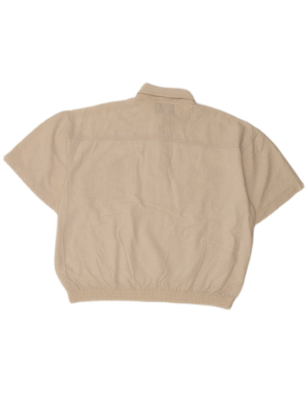 vintage Chemise pull à manches courtes pour hommes IT 50 Medium Off White Classic