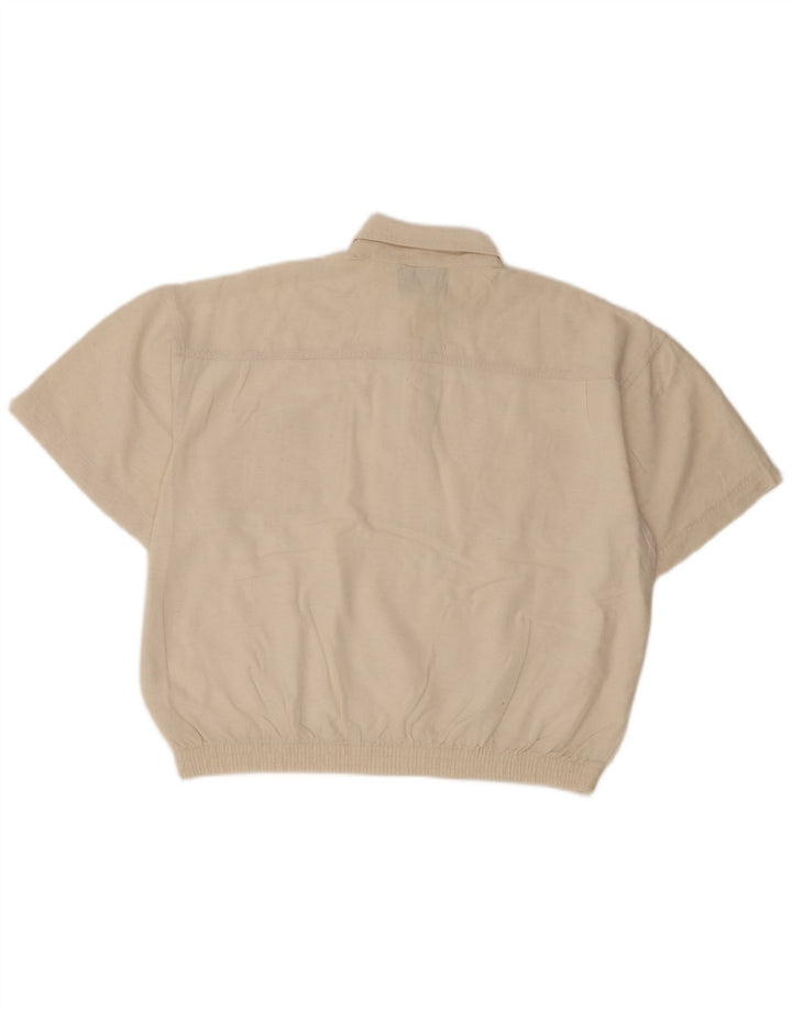 vintage Chemise pull à manches courtes pour hommes IT 50 Medium Off White Classic