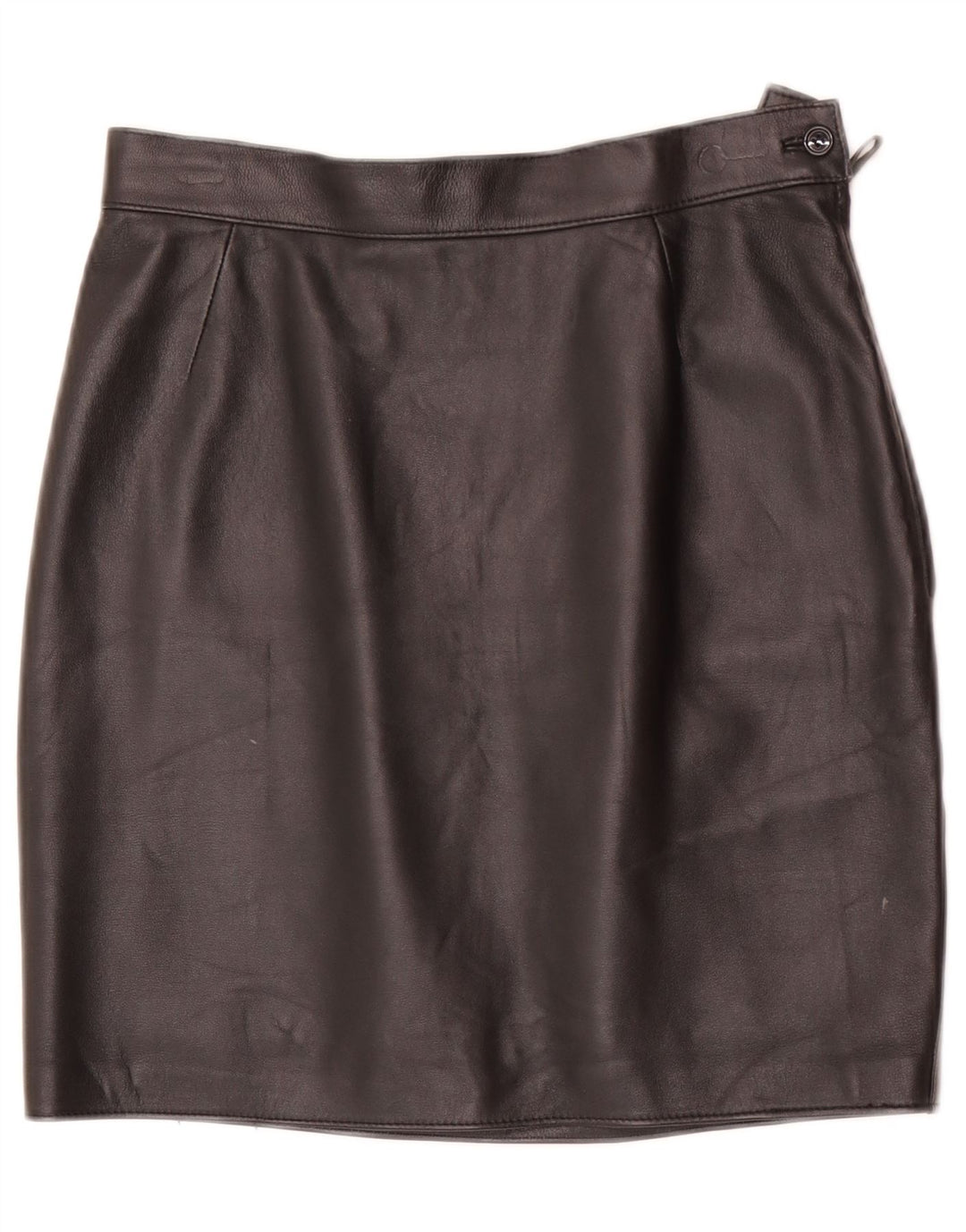 Vintage Damen Mini Lederrock W28 Medium Schwarz