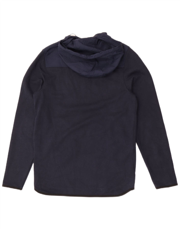 Jack & Jones Mens Zip Neck Hoodie Jumper Small Navy Blue Polyester