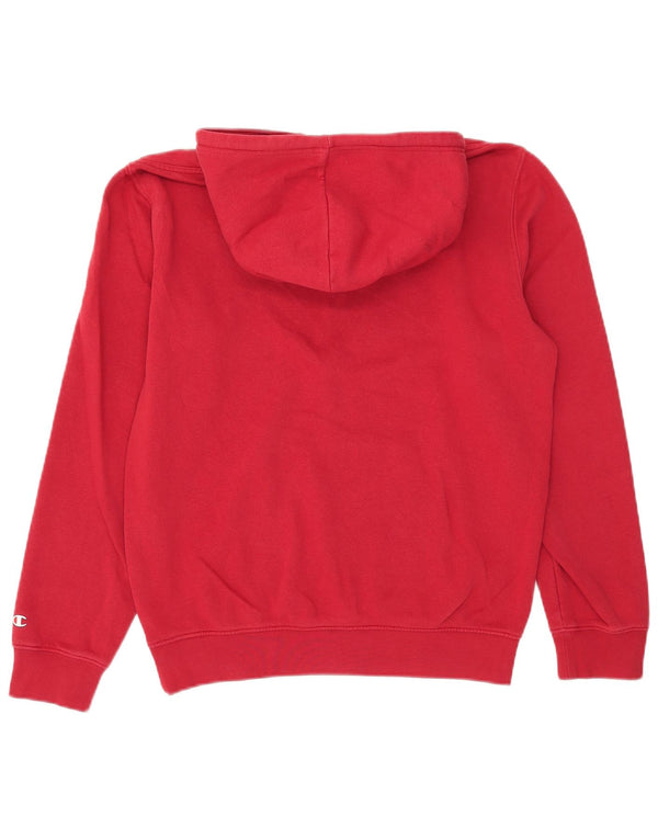 Maglione con cappuccio grafico da uomo Champion in cotone rosso medio