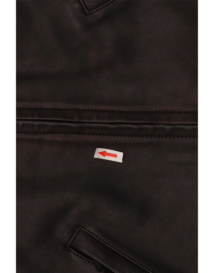 Hein Gericke Mens Leather Biker Jacket UK 38 Medium Black Colourblock