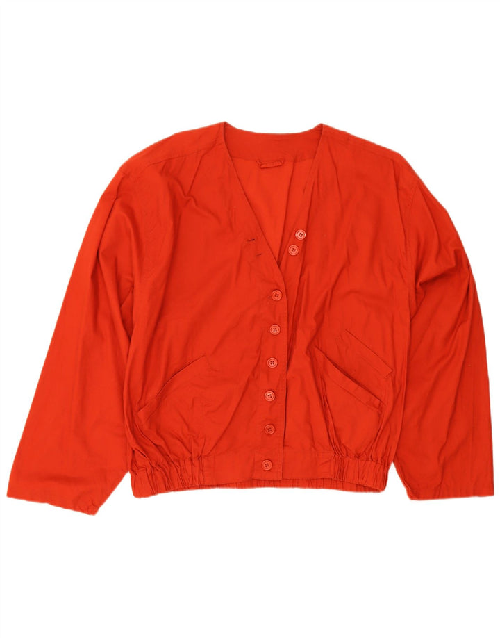 Vintage Womens Oversized Bomber Jacket EU 40 Medium Red Cotton