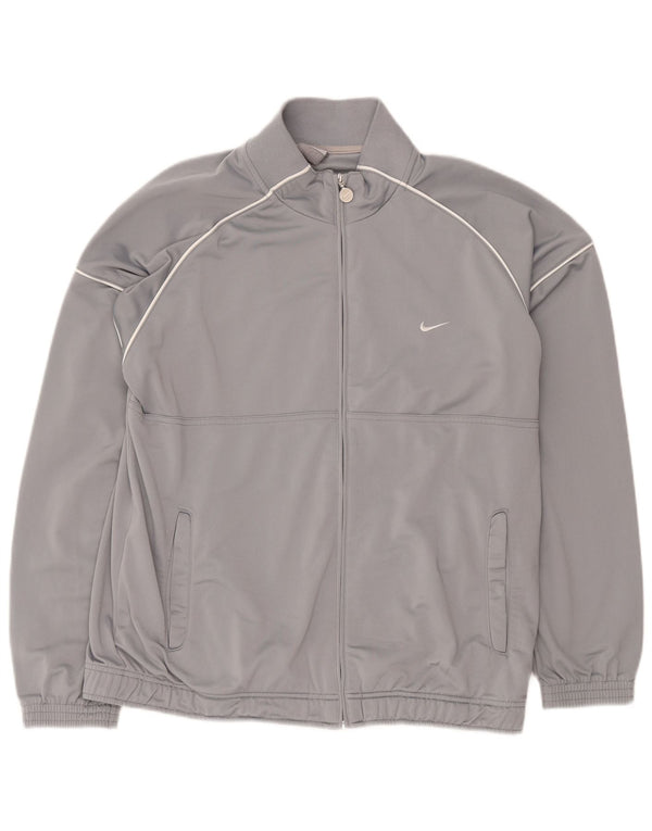 Nike Mens Tracksuit Top Jacket UK 41/43 Large Grey Polyester