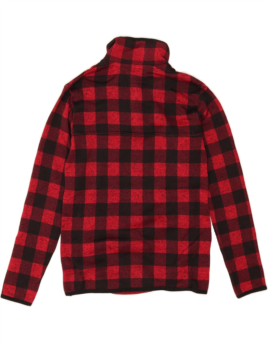 EDDIE BAUER Womens Button Neck Sweatshirt Jumper UK 6 XS Red Check Vintage Eddie Bauer and Second-Hand Eddie Bauer from Messina Hembry 