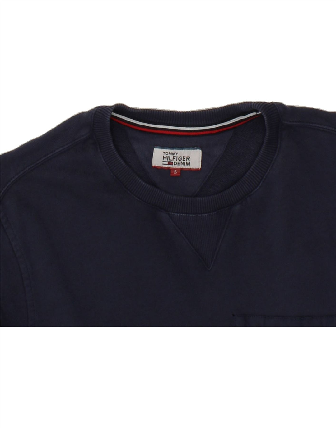 TOMMY HILFIGER Mens Sweatshirt Jumper Small Navy Blue Cotton Vintage Tommy Hilfiger and Second-Hand Tommy Hilfiger from Messina Hembry 