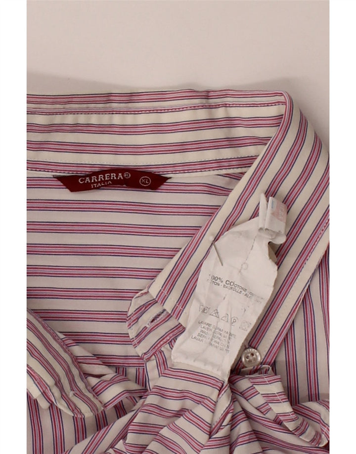 CARRERA Mens Shirt XL Pink Striped Cotton Vintage Carrera and Second-Hand Carrera from Messina Hembry 