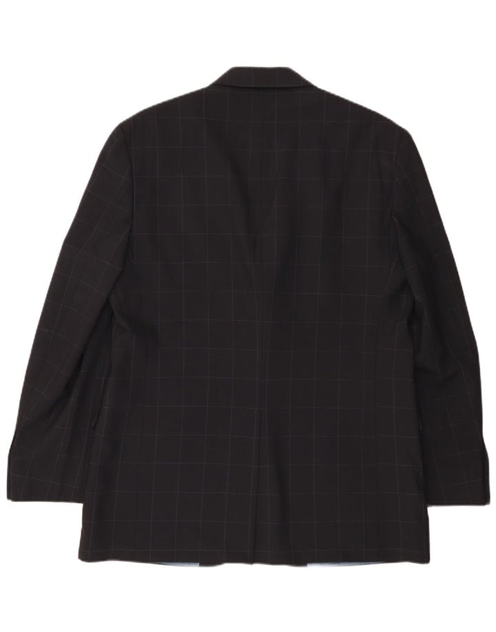 Marks & Spencer Herre 3 Button Blazer Jacket UK 42 Large Navy Blue Check