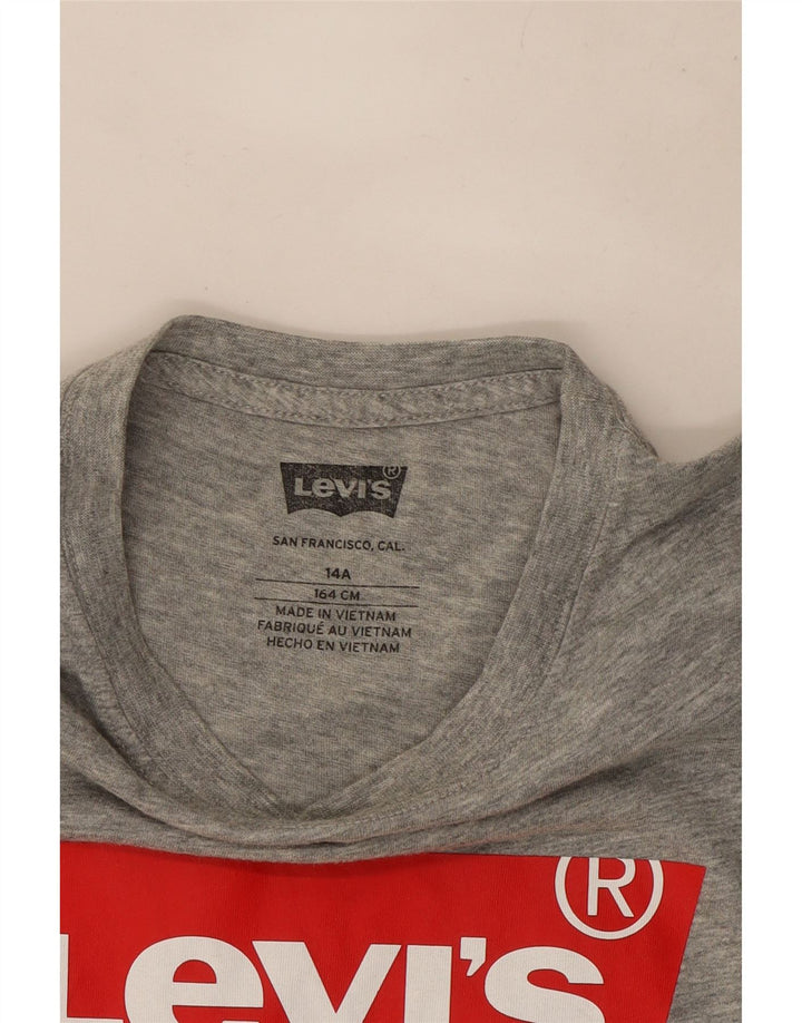 Levi's Boys Graphic T-Shirt Top 13-14 Years Grey Flecked