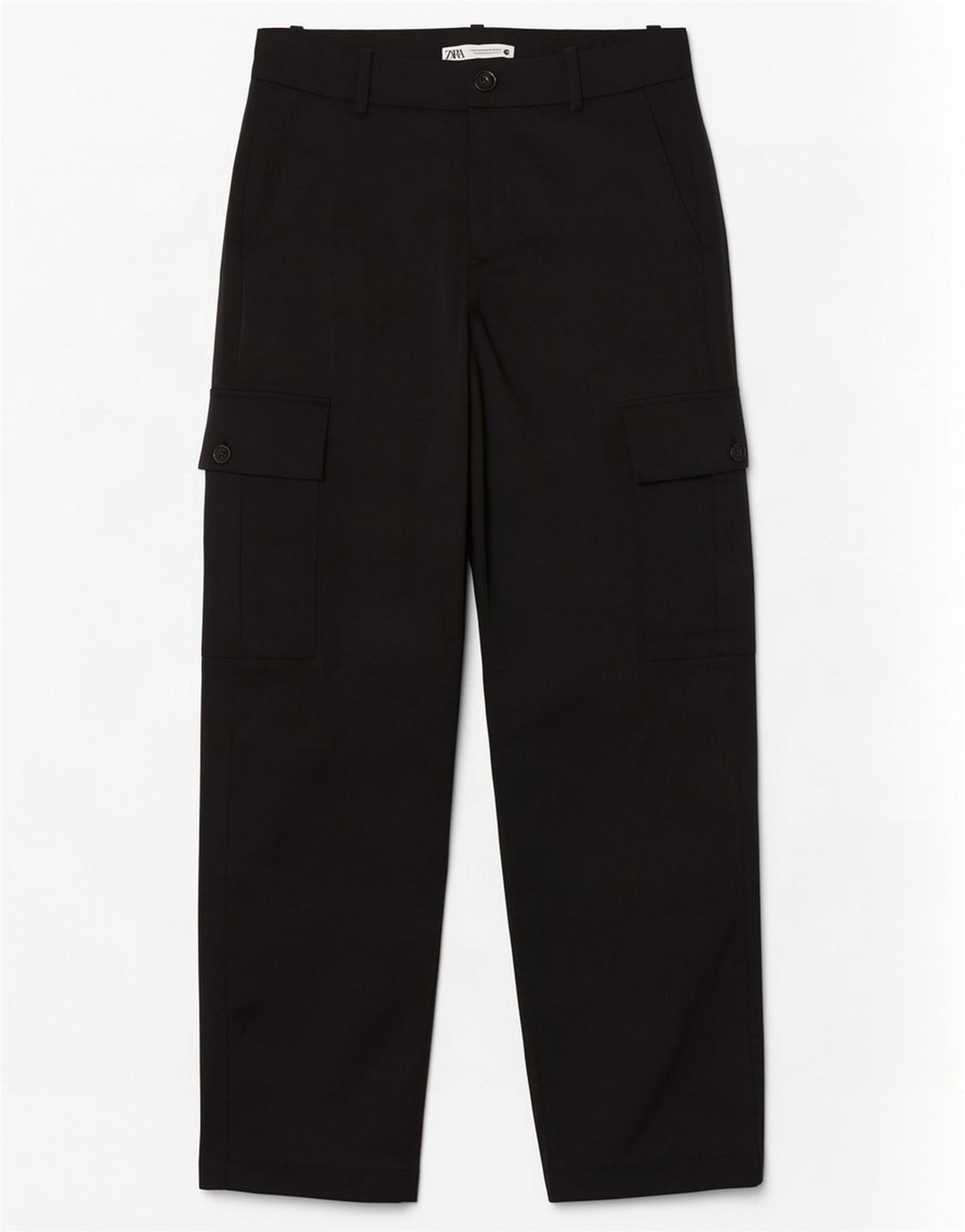 Женские прямые брюки карго Zara Medium W28 L32, черные
