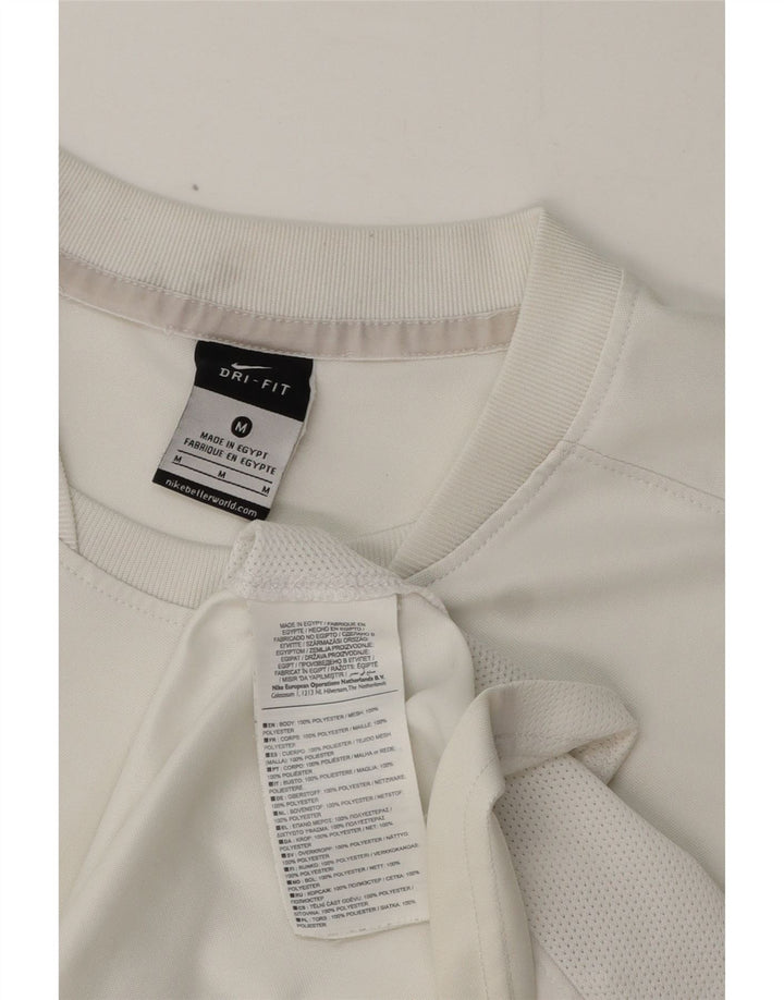 Nike Mens Dri Fit T-Shirt Top Medium White Polyester