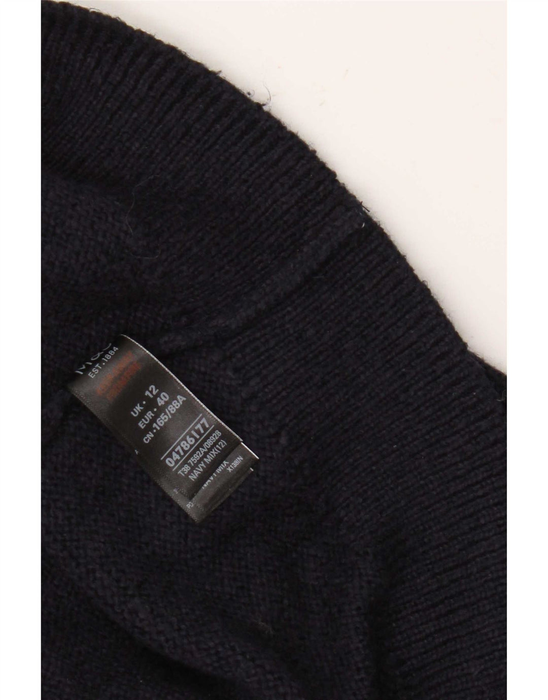 Marks & Spencer Womens Turtle Neck Jumper Sweater UK 12 Medium Navy Blue