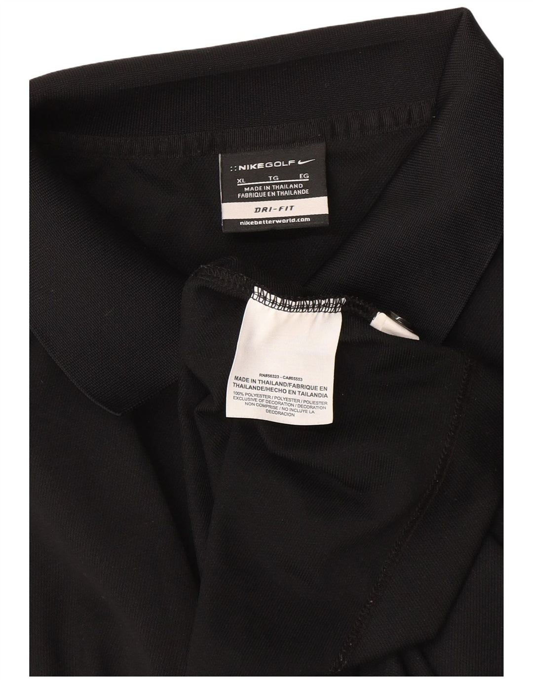 Nike Mens Dri Fit Polo Shirt XL Black Polyester