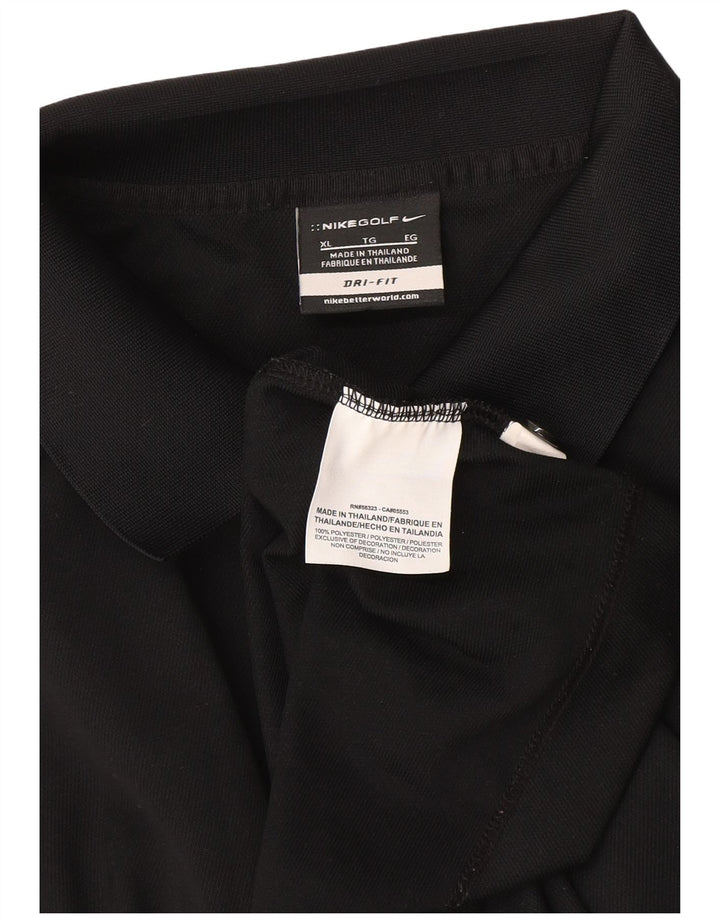 Nike Mens Dri Fit Polo Shirt XL Black Polyester