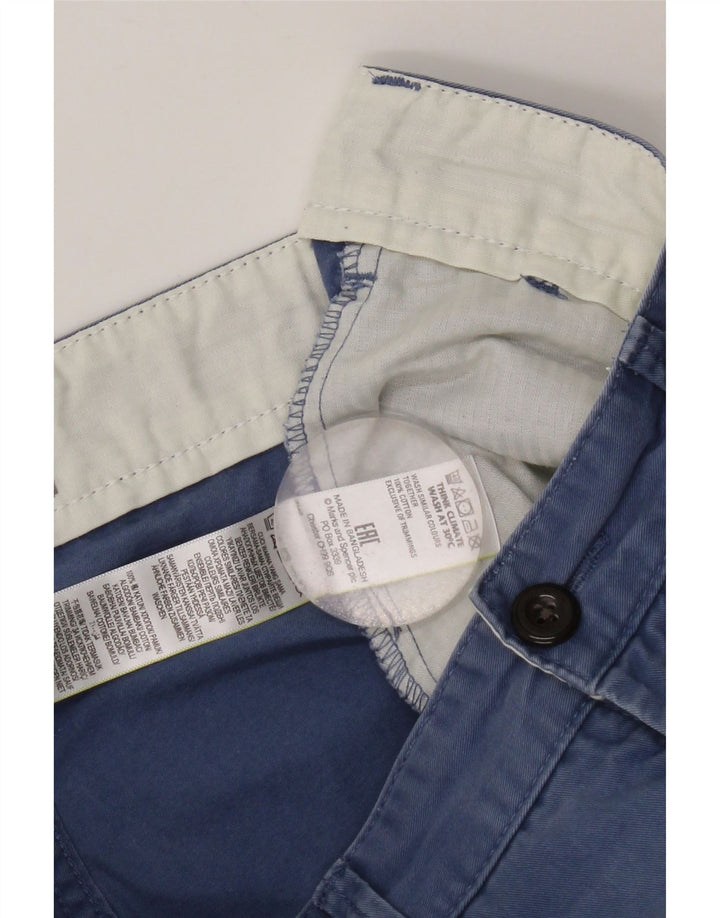 Marks & Spencer Mens Chino Shorts W30 Medium Navy Blue Cotton