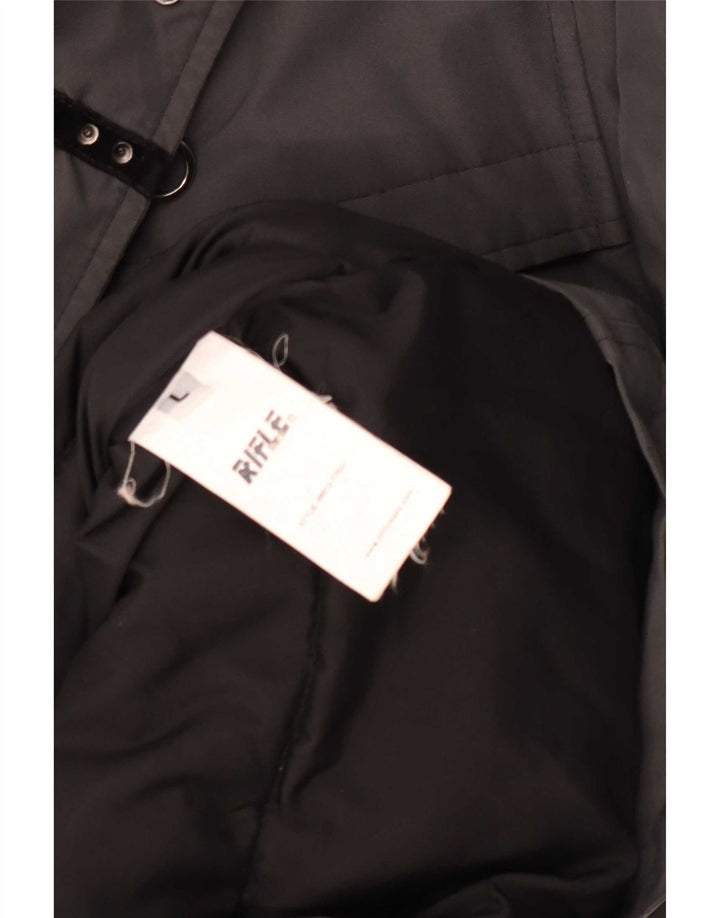 Jaqueta Rifle Mens Parka UK 40 Grande Algodão Cinza