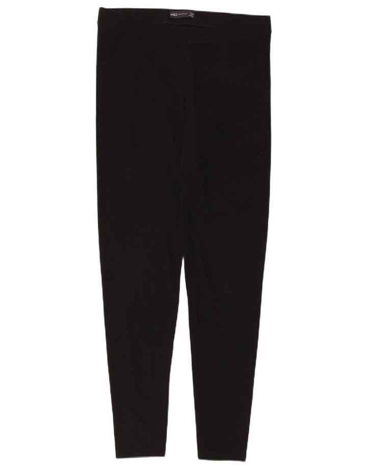 Marks & Spencer Dame Leggings UK 12 Medium Sort Bomuld