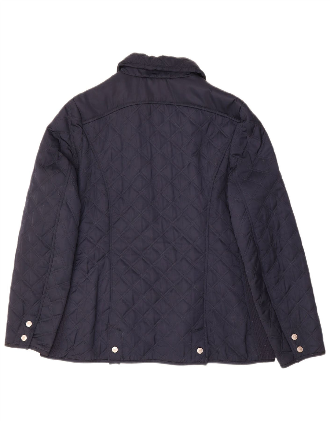 CREW CLOTHING Womens Quilted Jacket UK 14 Medium  Navy Blue Polyester