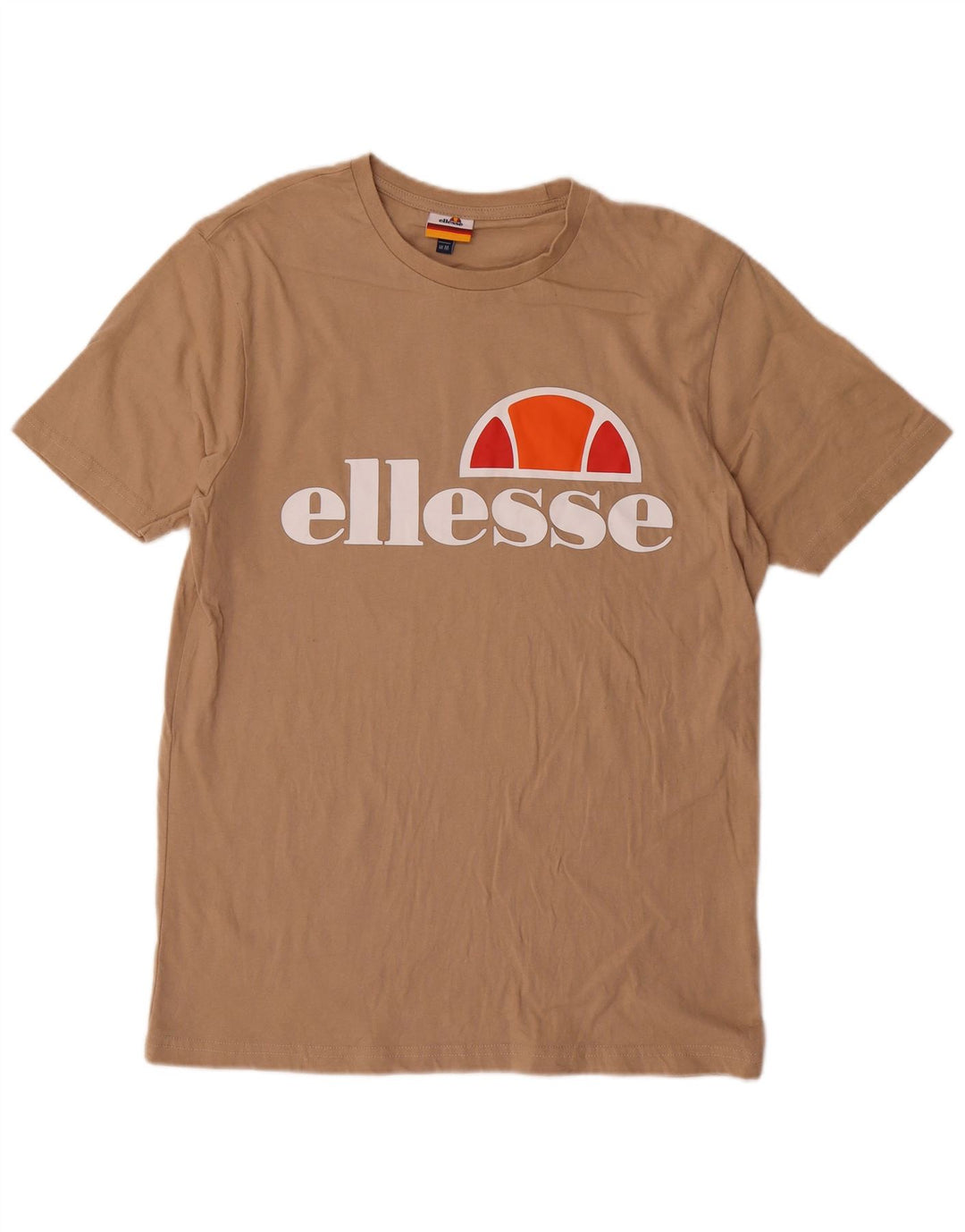 Ellesse Mens Graphic T-Shirt Top Medium Beige Cotton
