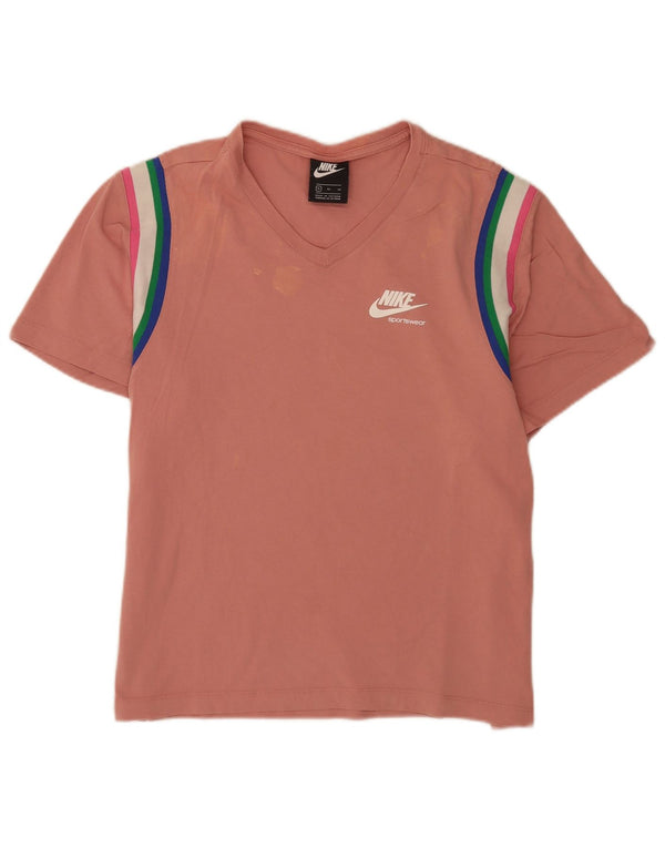 T-shirt da donna Nike Top UK 18 XL cotone a righe rosa