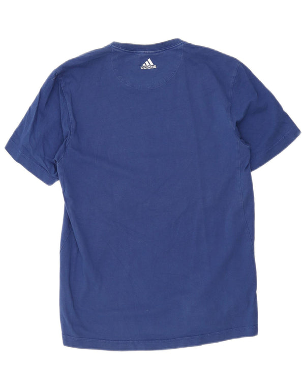 Adidas T-shirt graphique pour homme en coton bleu petit