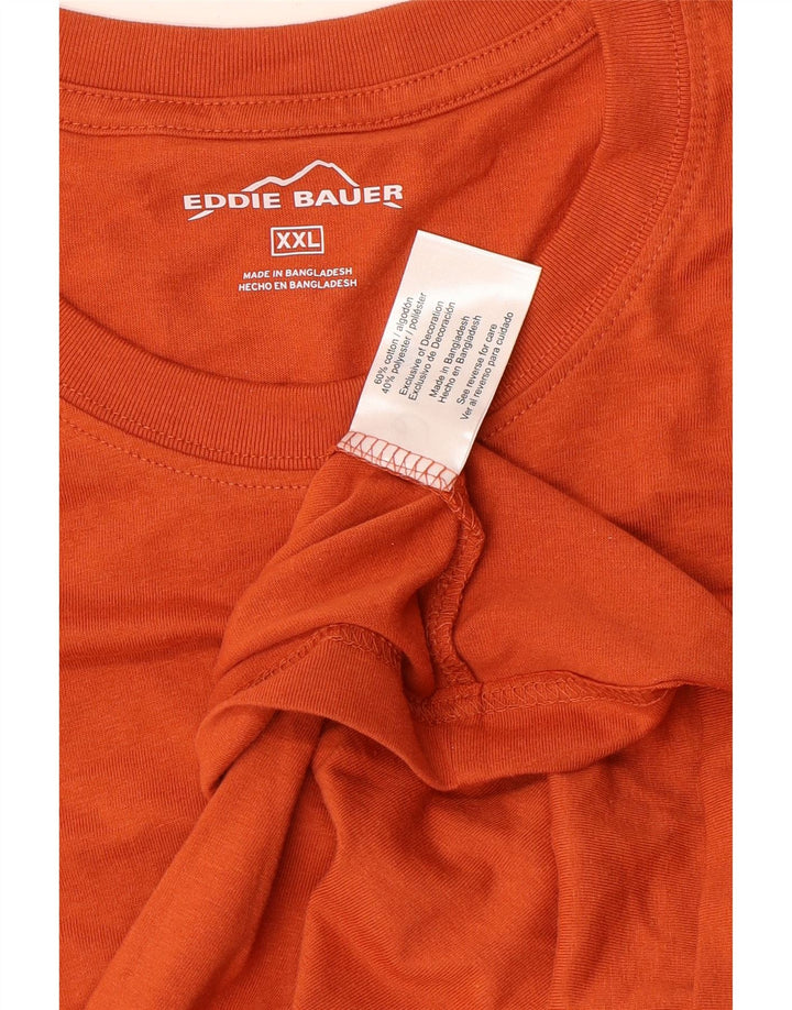 EDDIE BAUER Mens T-Shirt Top 2XL Orange Cotton