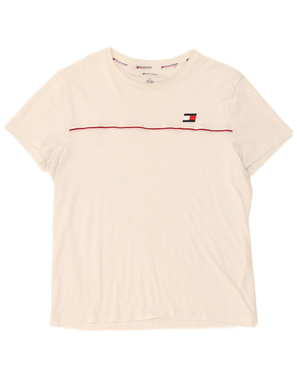 Tommy Hilfiger Mens T-Shirt Top Large White Cotton