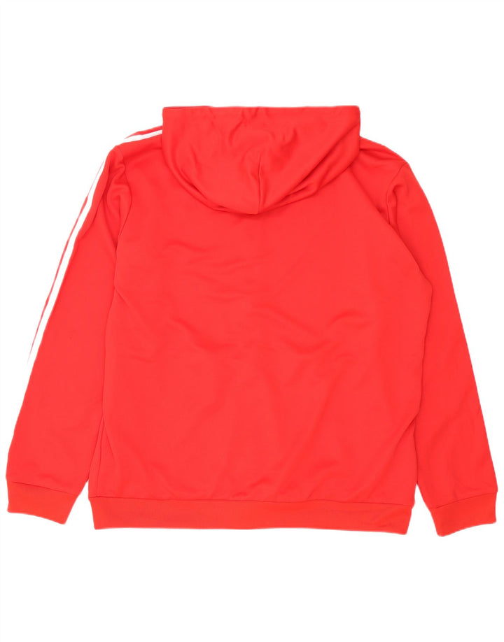 Maglione con cappuccio e zip da uomo Adidas XL rosso poliestere