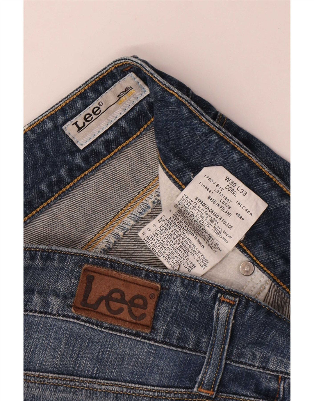 Lee Womens Coral Bootcut Jeans W30 L33 Blue Cotton