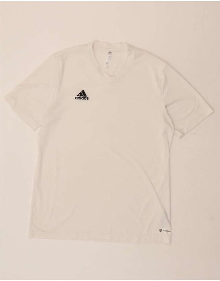 ADIDAS Mens Aeroready T-Shirt Top XL White Polyester Vintage Adidas and Second-Hand Adidas from Messina Hembry 