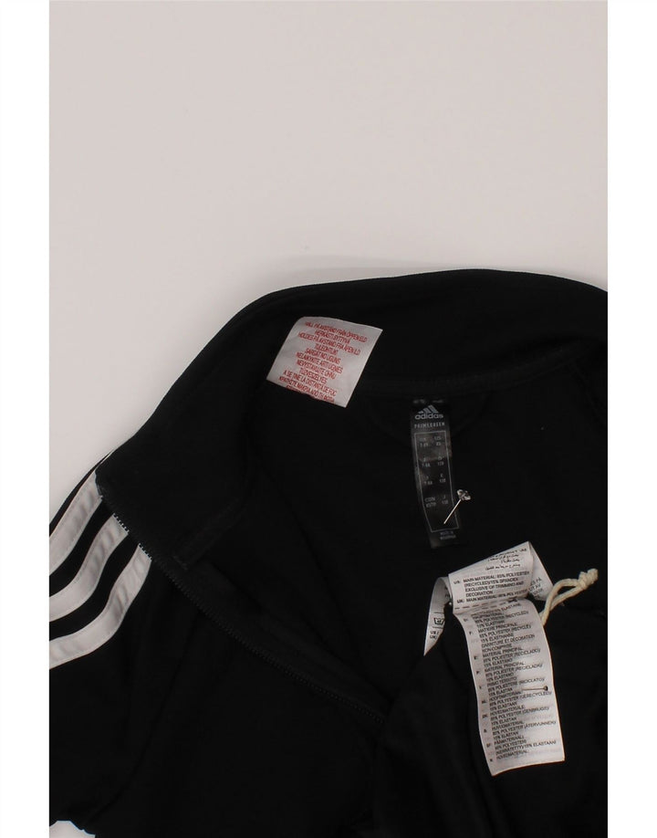 Adidas Boys Aeroready Tracksuit Top Jacket 7-8 Years Black Polyester