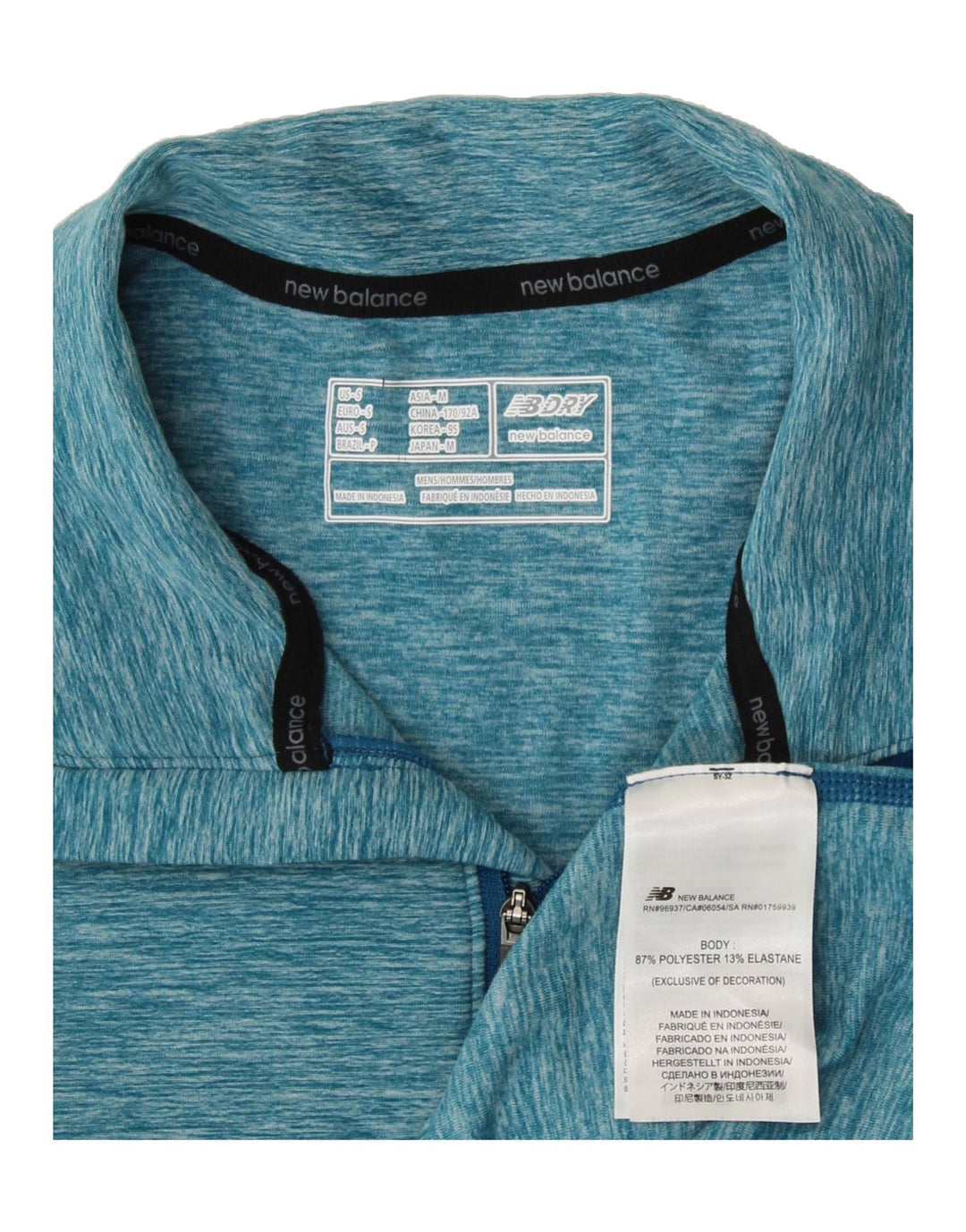 NEW BALANCE Mens Zip Neck Pullover Tracksuit Top Small Blue Polyester Vintage New Balance and Second-Hand New Balance from Messina Hembry 