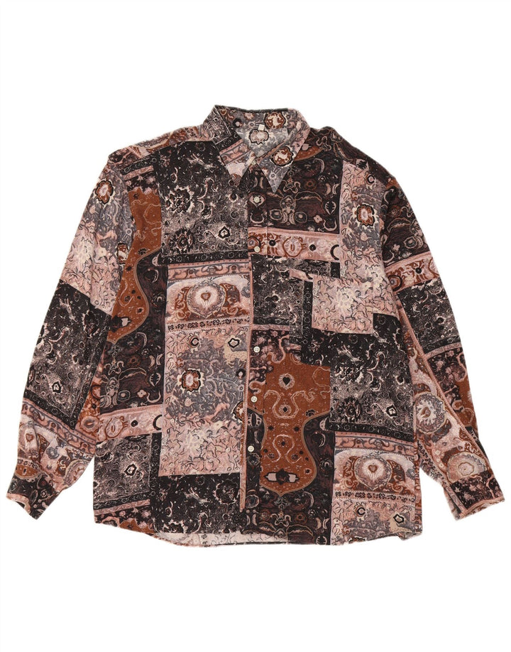 Vintage Mens Shirt Medium Multicoloured Patchwork