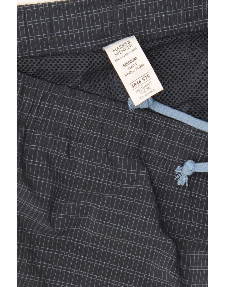 Marks & Spencer Mens Blue Harbour Swimming Shorts Large Navy Blue Check