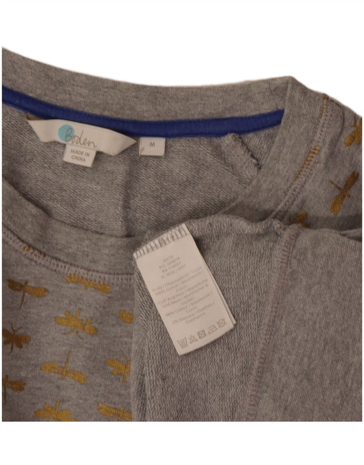 Boden Dame Abstrakt mønster Sweatshirt Jumper UK 14 Medium Grey Bomuld