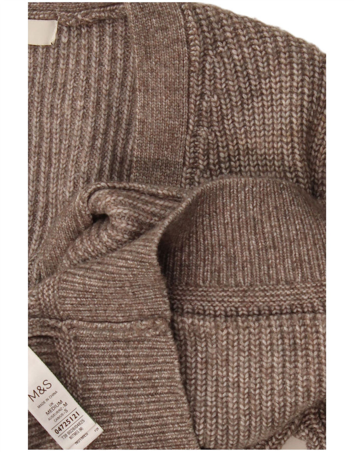 Marks & Spencer Womens Oversized Cardigan Sweater UK 14 Medium Grey Flecked