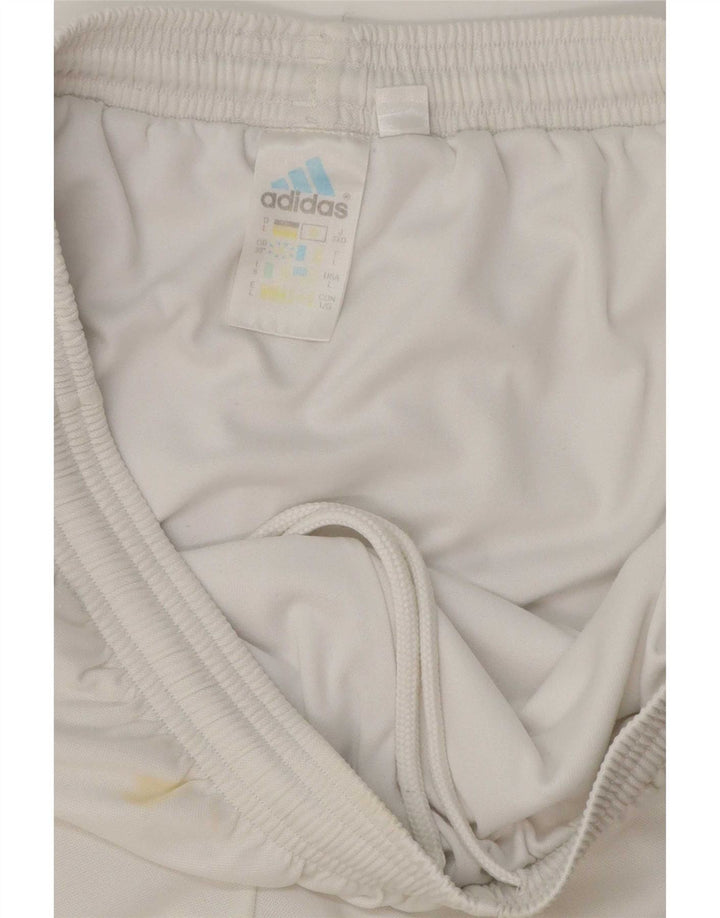 Adidas Short de sport pour homme Large Blanc Colorblock Polyester