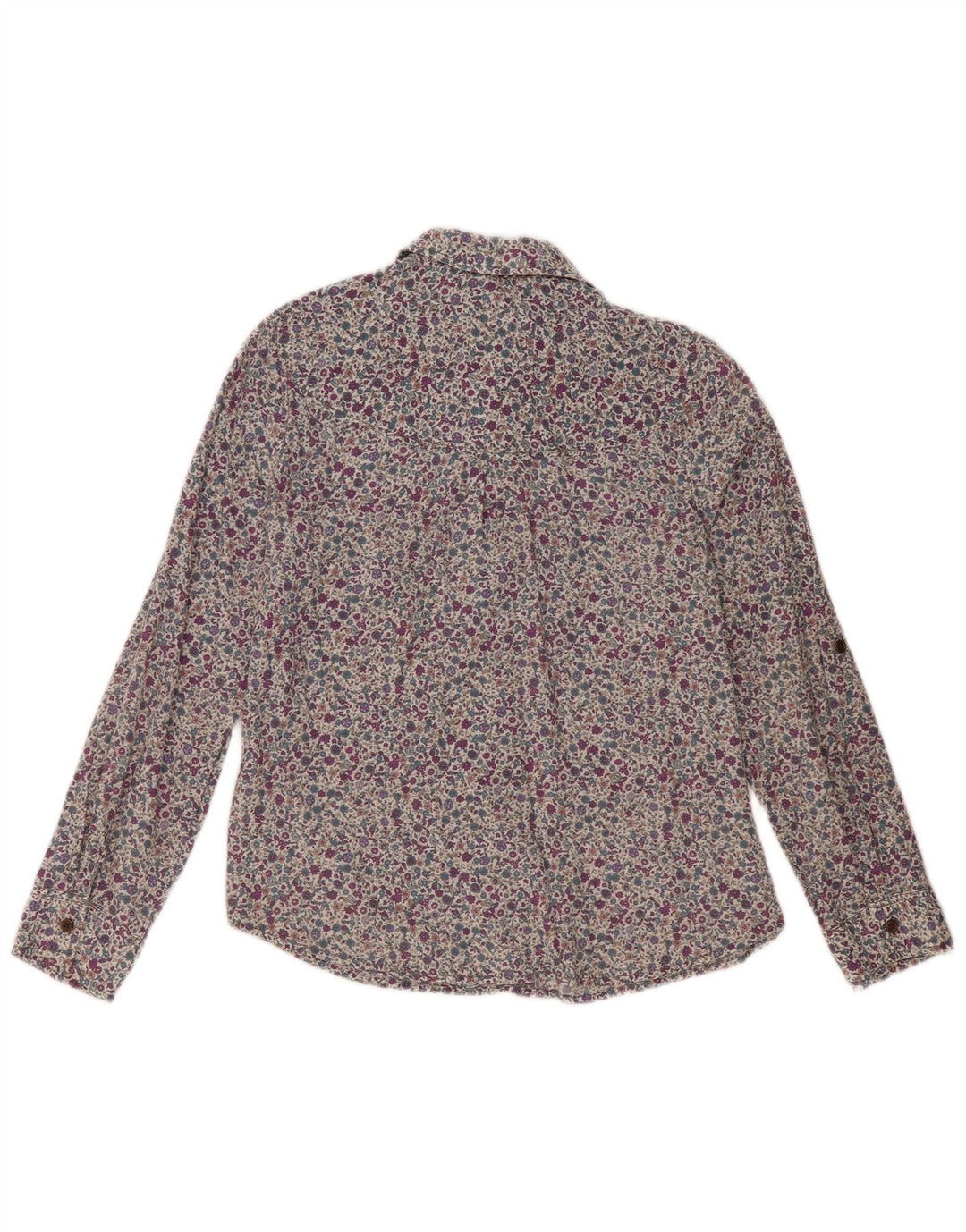 Marks & Spencer Womens Shirt UK 12 Medium Multicoloured Floral Cotton