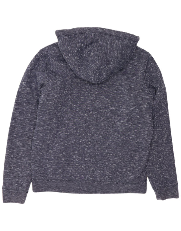 Hollister Mens Sherpa Zip Hoodie Sweater Medium Navy Blue Flecked Cotton