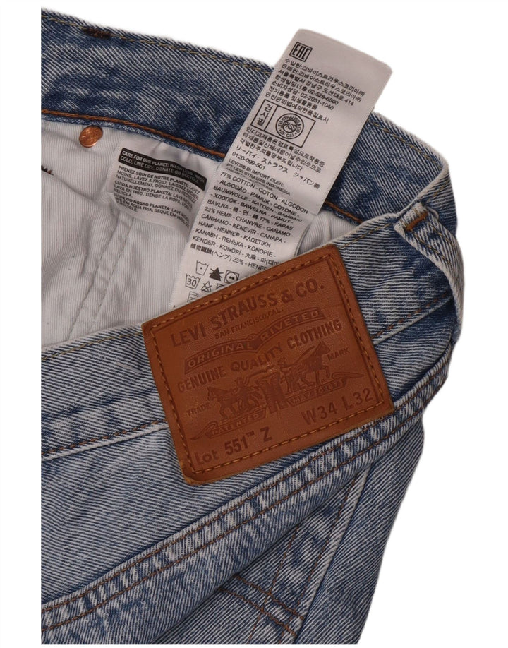 Levi's Mens Straight Jeans W34 L32 Blue Cotton