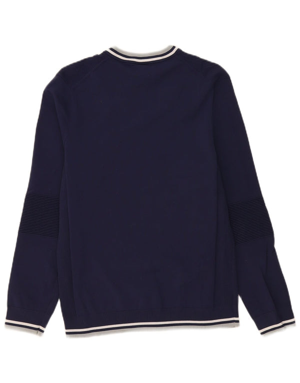 Maglione Puma da uomo con scollo a V piccolo in nylon blu navy