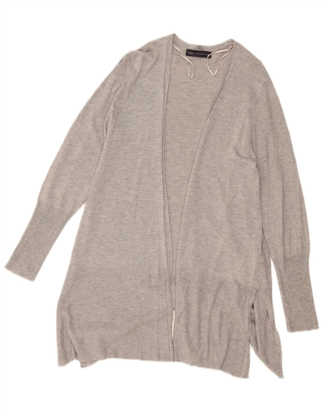 Marks & Spencer Γυναικείο Longline ανοιχτό πουλόβερ ζακέτα UK 14 Medium Grey