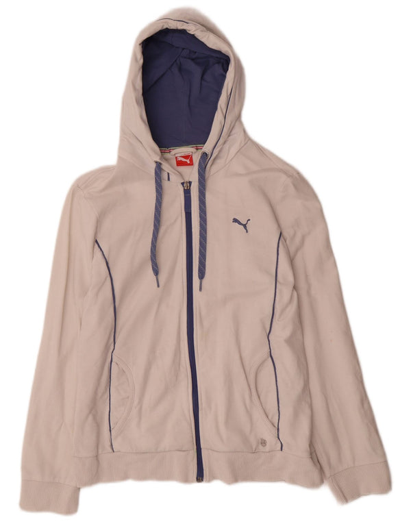 Puma Womens Zip Hoodie Sweater UK 12 Medium White