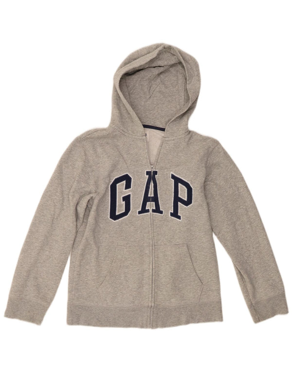 Gap Suéter con capucha y cremallera gráfica para niños 13-14 años 2XL Algodón gris